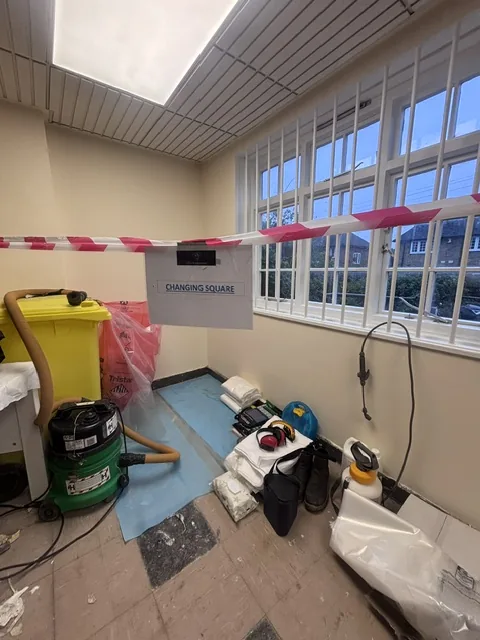 Asbestos floor tile and bitumen removal in Blackheath